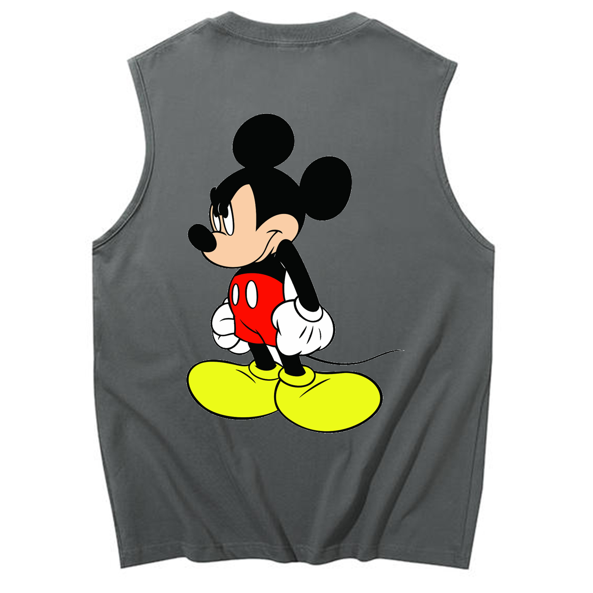 ミッキーマウス Mickey Mouse コットン100％タンクトップ（背面プリント）